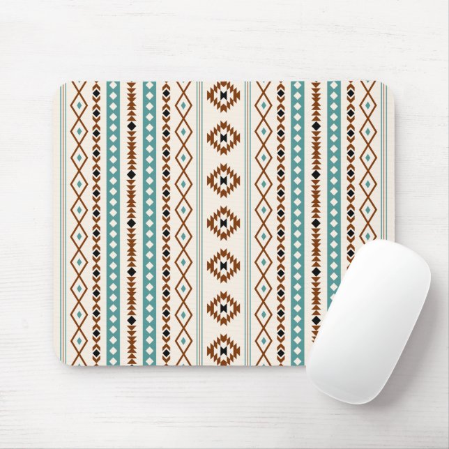 Mousepad Padrão Aztec Teal Terracotta Blk Cr Mix Motif (V) (Com mouse)