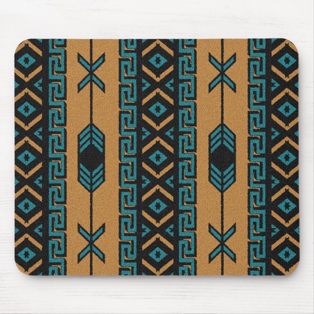 Mousepad Padrão Aztec Turquoise Sudoeste (Frente)