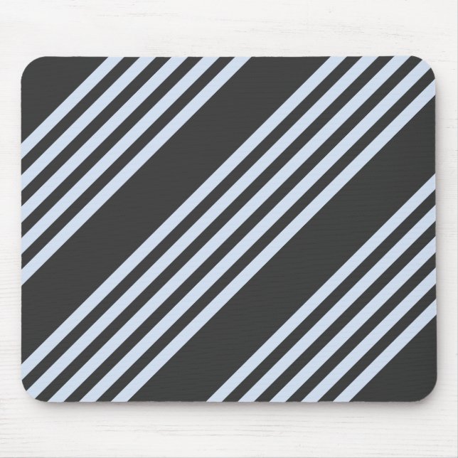 Mousepad Padrão azul claro e carvão cinco faixas (Frente)