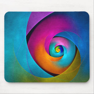 Mousepad Padrão Azul Cor-de-rosa Abstrato Floral Moderno #1