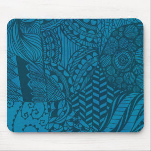 Mousepad Padrão Azul de abstrato Art