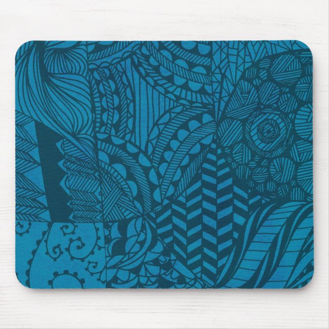 Mousepad Padrão Azul de abstrato Art (Frente)
