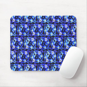 Mousepad Padrão Azul de Criptomoeda