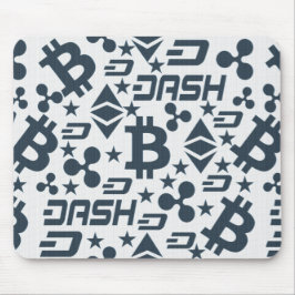 Mousepad Padrão Azul de Criptomoeda