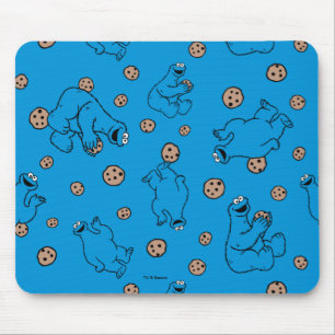 Mousepad Padrão Azul de Monstro de Cookies e Cookies