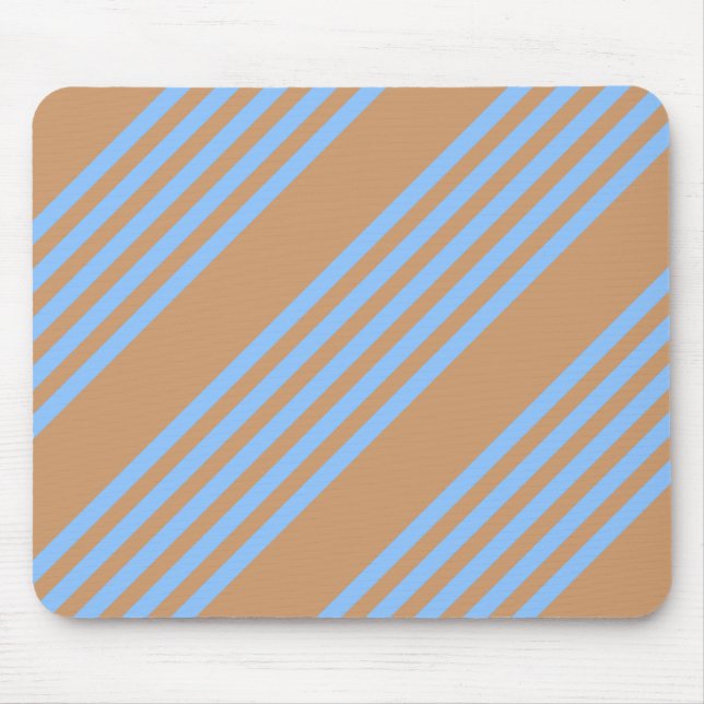 Mousepad Padrão azul e bronzeado de cinco faixas (Frente)