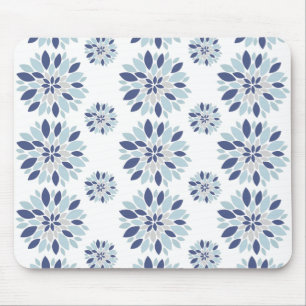 Mousepad padrão azul floral
