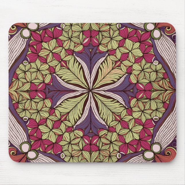 Mousepad Padrão - Batik Vermelho Azul (Frente)