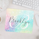 Mousepad Padrão Bonito Colorido da Glam Holographic<br><div class="desc">Personalize facilmente este bonito e colorido fundo holográfico colorido de bolso com seu monograma e/ou nome personalizado.</div>