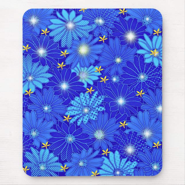Mousepad Padrão bonito de margarida azul (Frente)