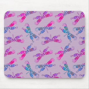 Mousepad Padrão bonito do Dragonfly Azul Duas Toneladas