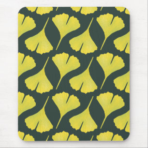 Mousepad Padrão Botânico do Folheto Verde Gingko