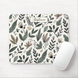 Mousepad Padrão Botânico Moderno Personalizado para Escritó