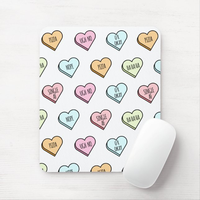 Mousepad Padrão cardíaco doce do Namorados sarcástico (Com mouse)