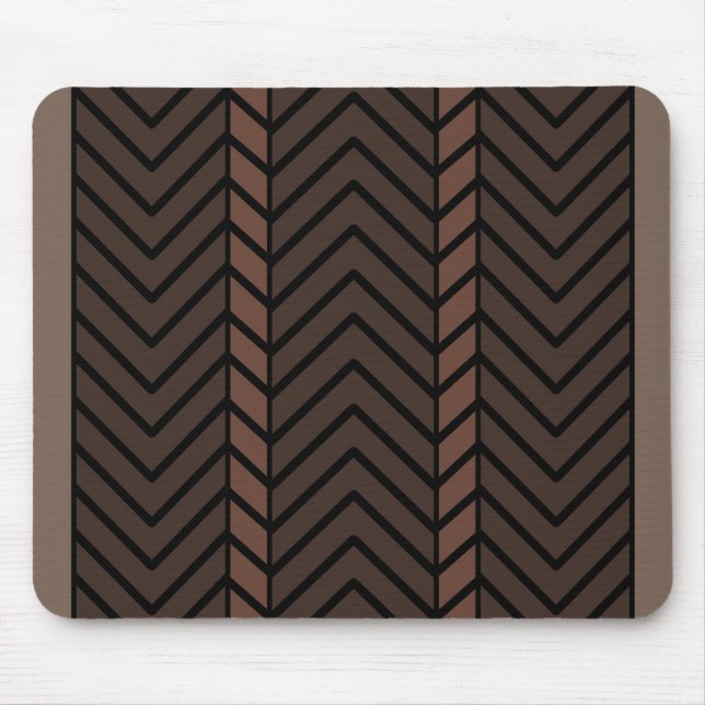 Mousepad Padrão Chevron Marrom (Frente)