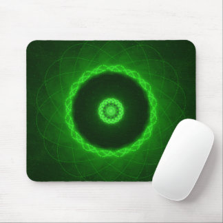 Mousepad Padrão Circular Abstrato Verde Neon