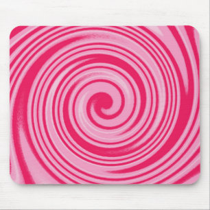 Mousepad Padrão circular de espiral PInk