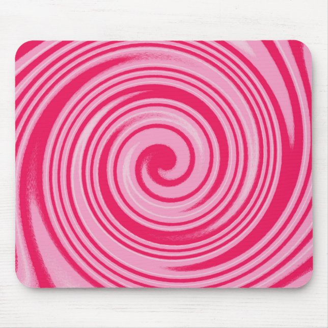 Mousepad Padrão circular de espiral PInk (Frente)