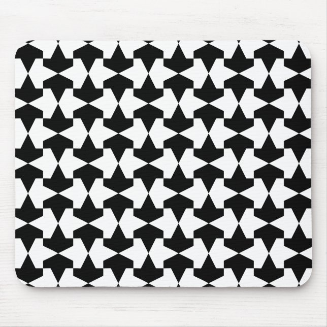 Mousepad Padrão Clássico de Mamíferos Muçulmanos Pretos e B (Frente)
