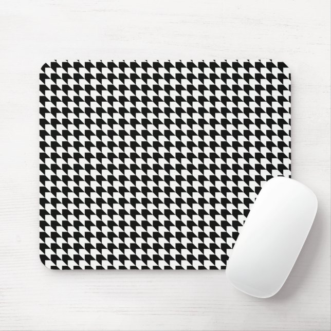 Mousepad Padrão clássico xadrez houndstooth preto (Com mouse)
