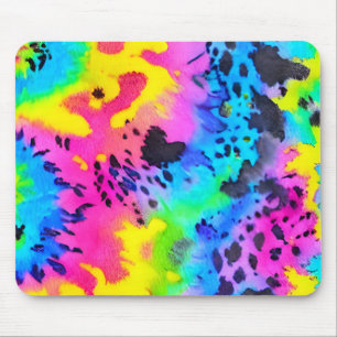 Mousepad Padrão Colorido de Cheetah Tye Dye