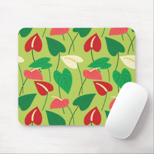 Mousepad Padrão colorido de flores flamingas