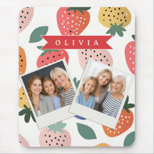 Mousepad Padrão Colorido de Morango de Verão Personalizado