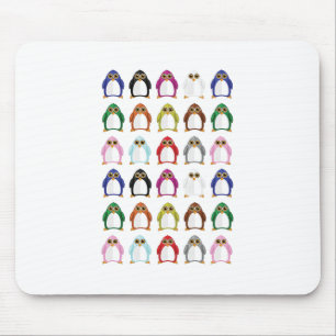 Mousepad Padrão Colorido de Pinguim Fofo Kawaii Diversão pa