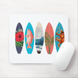 Mousepad Padrão Colorido de Surfboards Retro
