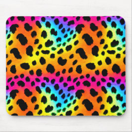 Mousepad Padrão Colorido do Arco-Íris Cheetah Sem Costura