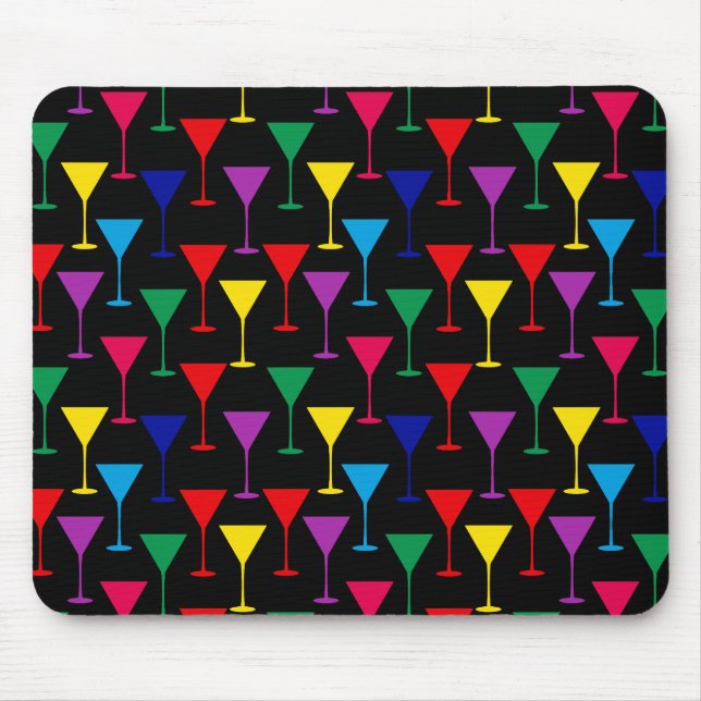 Mousepad Padrão Colorido Martini Cocktail (Frente)