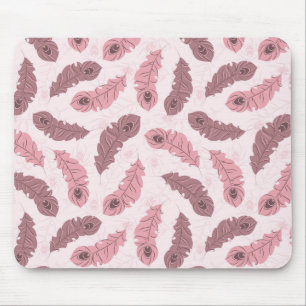 Mousepad padrão com penas de pavão