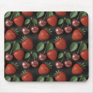 Mousepad Padrão contínuo com Morangos e Cerejas