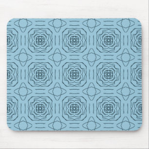 Mousepad Padrão contínuo de arte de linha geométrica azul e