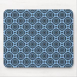Mousepad Padrão contínuo de flor preto azul