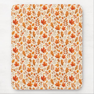Mousepad Padrão contínuo de folhas quentes de outono