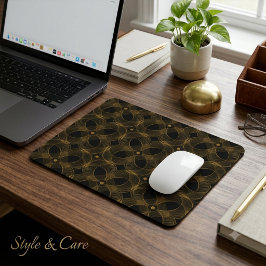 Mousepad Padrão contínuo de guillochê em ouro de luxo
