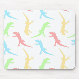 Mousepad Padrão contínuo de lagartixa cute pastel