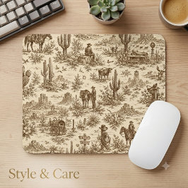 Mousepad Padrão contínuo de Toile do Deserto Ocidental Vint