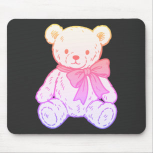 Mousepad Padrão contínuo de urso de pelúcia fofo e assustad