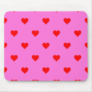 Mousepad Padrão Coração Simples, Vermelho Roxo