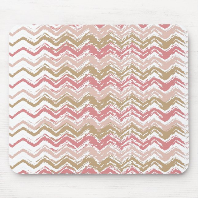 Mousepad Padrão Coral Spice Scribble ZigZag Chevron (Frente)
