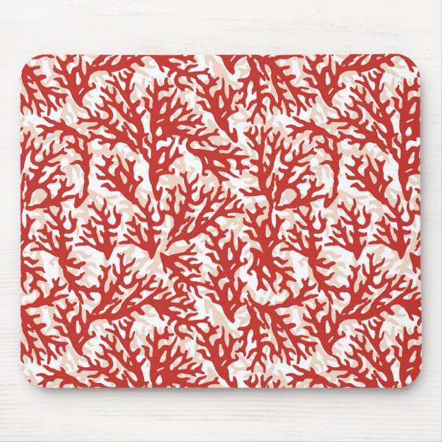 Mousepad Padrão Coral Vermelho 2 (Frente)