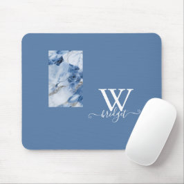 Mousepad padrão costeiro abstrato de mármore azul