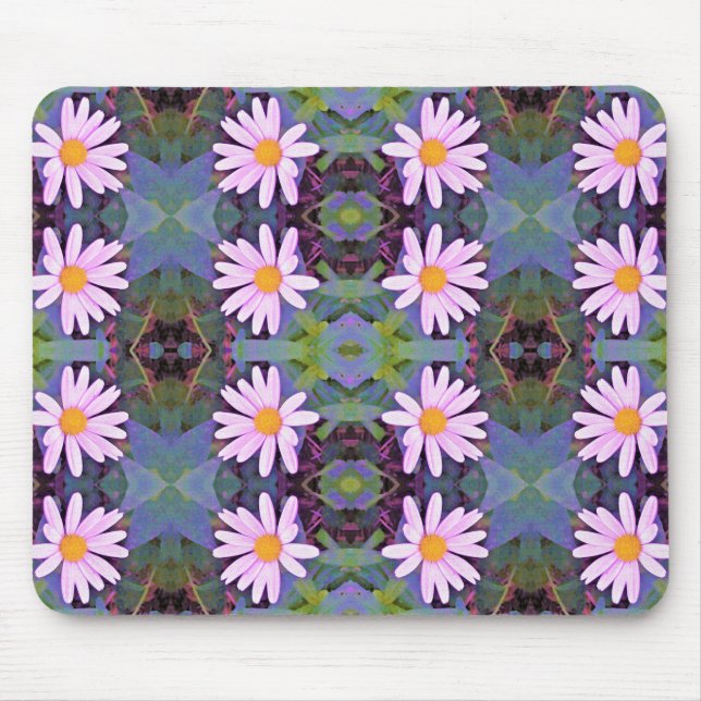 Mousepad Padrão da flor da margarida rosa retrorreflectora (Frente)