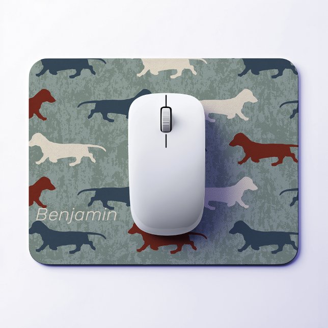 Mousepad Padrão Dachshund Personalizado (Criador carregado)