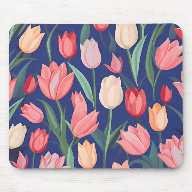 Mousepad Padrão das tulipas (Frente)