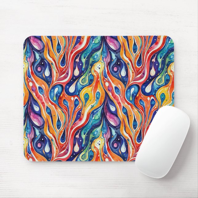 Mousepad Padrão de abstrato 1196 com arte fluida - Mouse Pa (Com mouse)