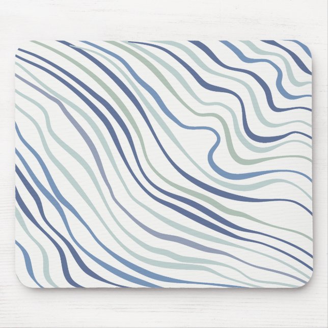 Mousepad Padrão de Abstrato Azul e Verde Moderno (Frente)