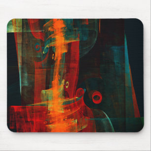 Mousepad Padrão de Abstrato de Arte Moderno Vermelho Azul-L